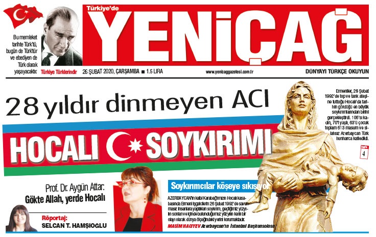 TADİV Başkanı Prof. Dr. Aygün Attar, Yeni Çağ Gazetesiyle  Hocalı Soykırımı ilgili yaptığı röportaj