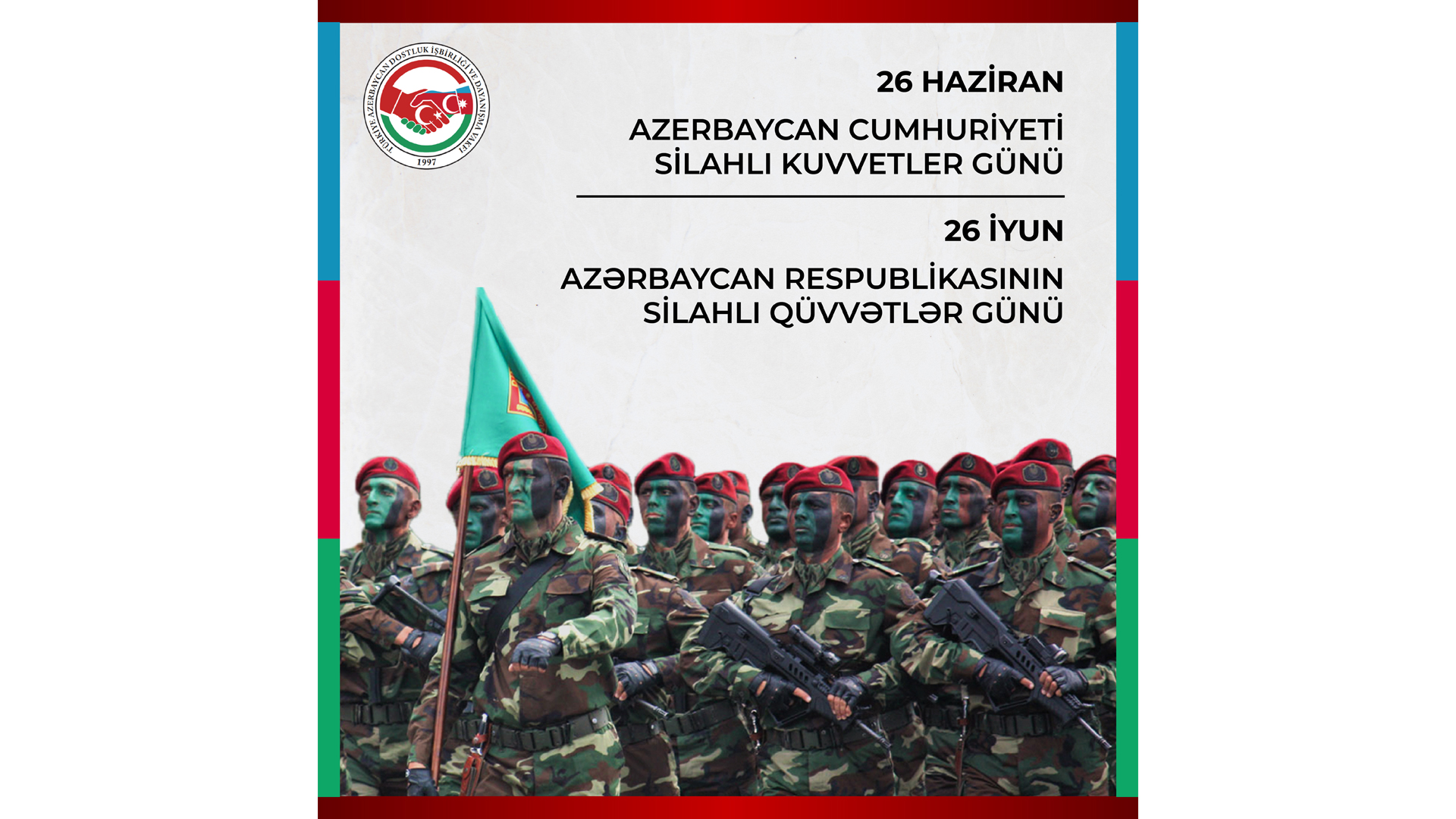 AZERBAYCAN CUMHURİYETİ SİLAHLI KUVVETLERİNİN 102. YILI KUTLU OLSUN